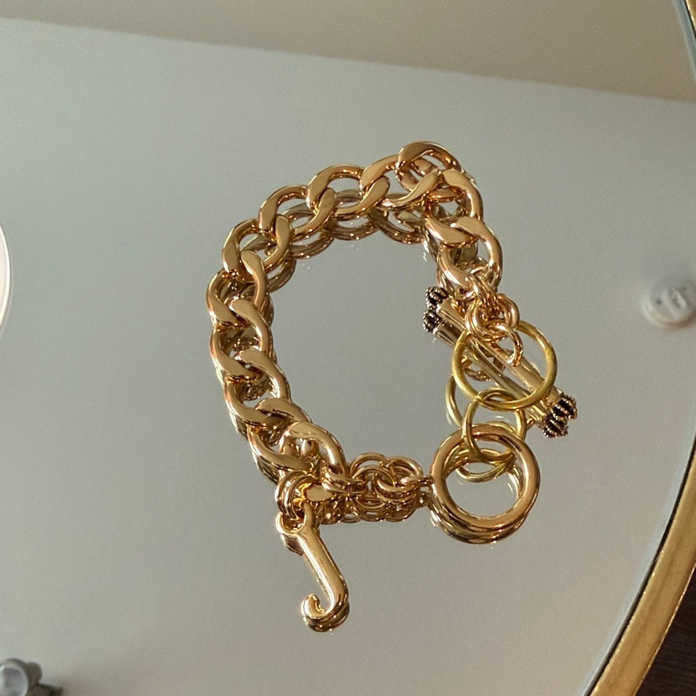 Juicy Couture Gold Chain Link Charm Bracelet - Women's Jewelry